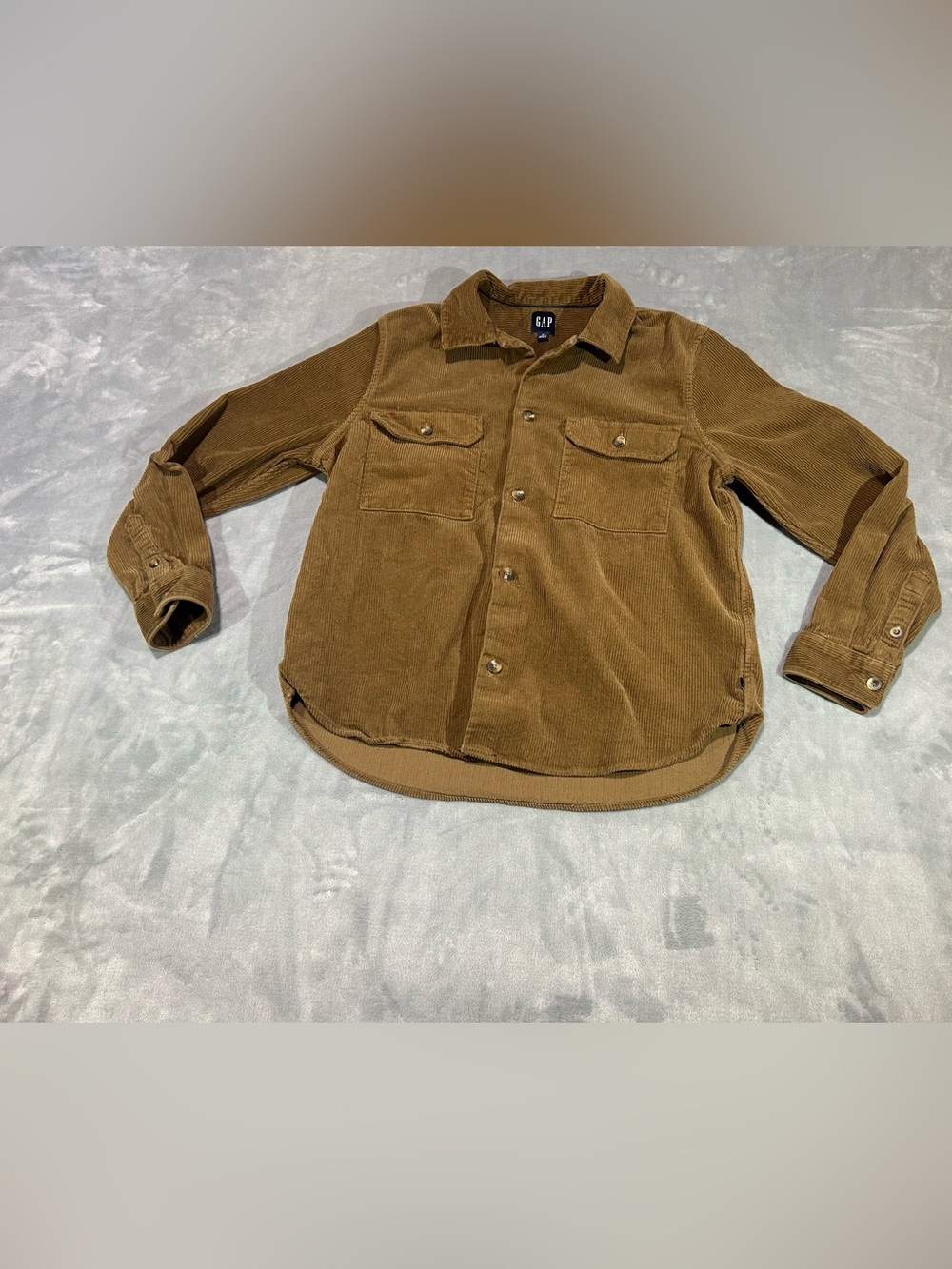 GAP Corduroy Button Up Shirt Mens Medium Brown Heavyweight Long Sleeve Cotton